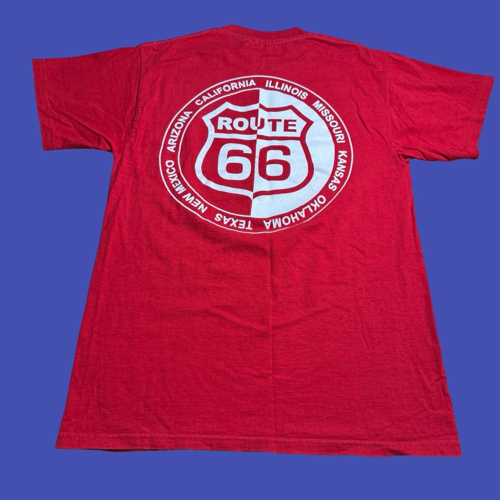 Route 66 Mother Road T Shirt M Red Americana Road Trip Travel Tourist 2 Sided